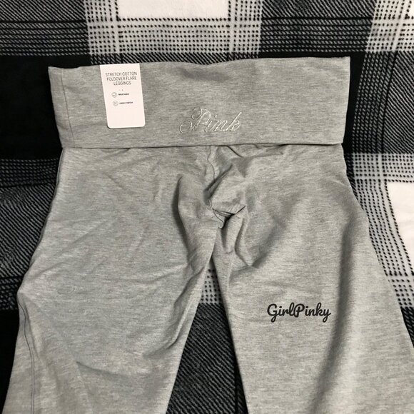 vs PINK flare leggings IN HEATHER GREY BLING NEW RELEASE M-XXL & SHORT LENGTH - Picture 9 of 10